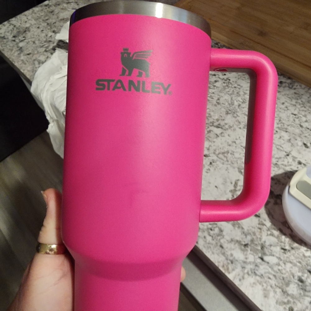 Stanley Hot Pink Tumbler with Lid And Straw. 40 Oz